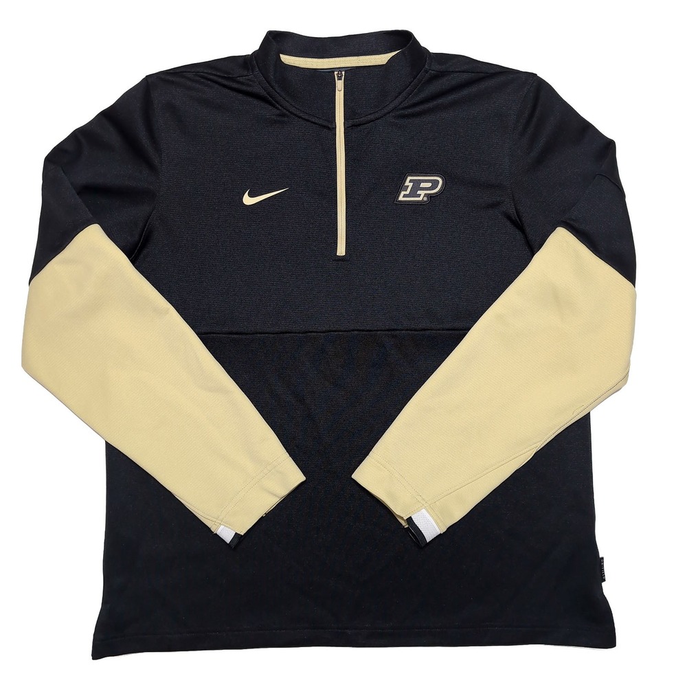NIKE Purdue Boilermakers Pullover Mens Medium Black Excellent 1/2 Zip Dri-FIT